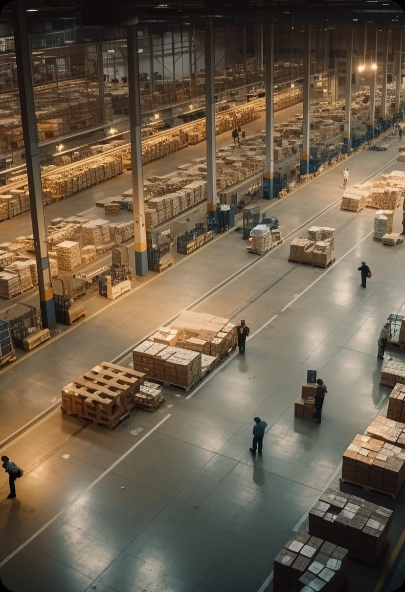 Interior de un almadén logístico certificado por Amazon, en México