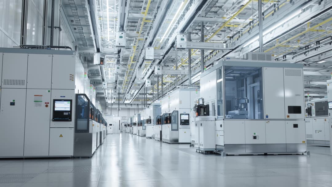 Vista interna de un laboratorio con sistemas de tuberías y conductos, destacando la integración de soluciones de climatización industrial por Bioclimex en entornos controlados.