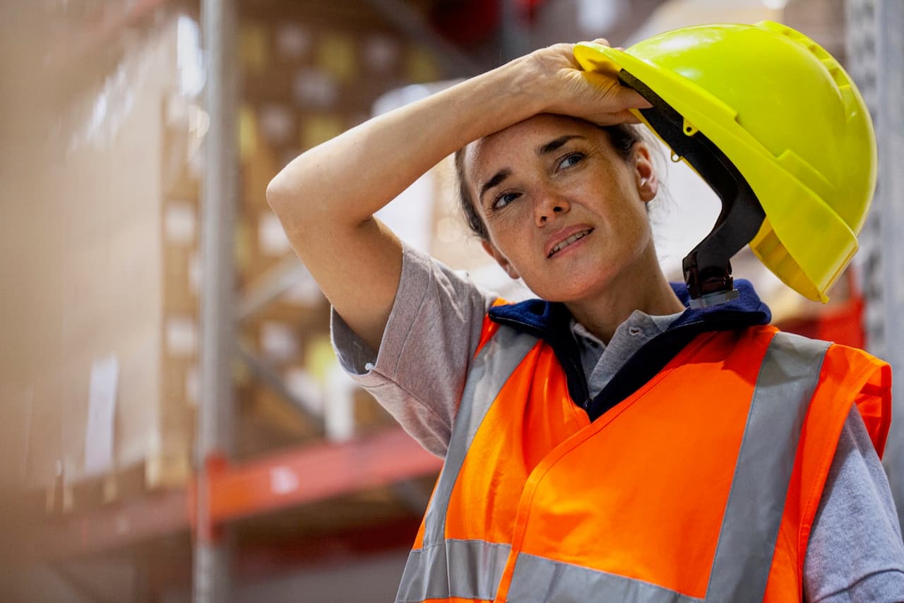 Trabajadora industrial en un entorno que necesita las soluciones de confort de Bioclimex